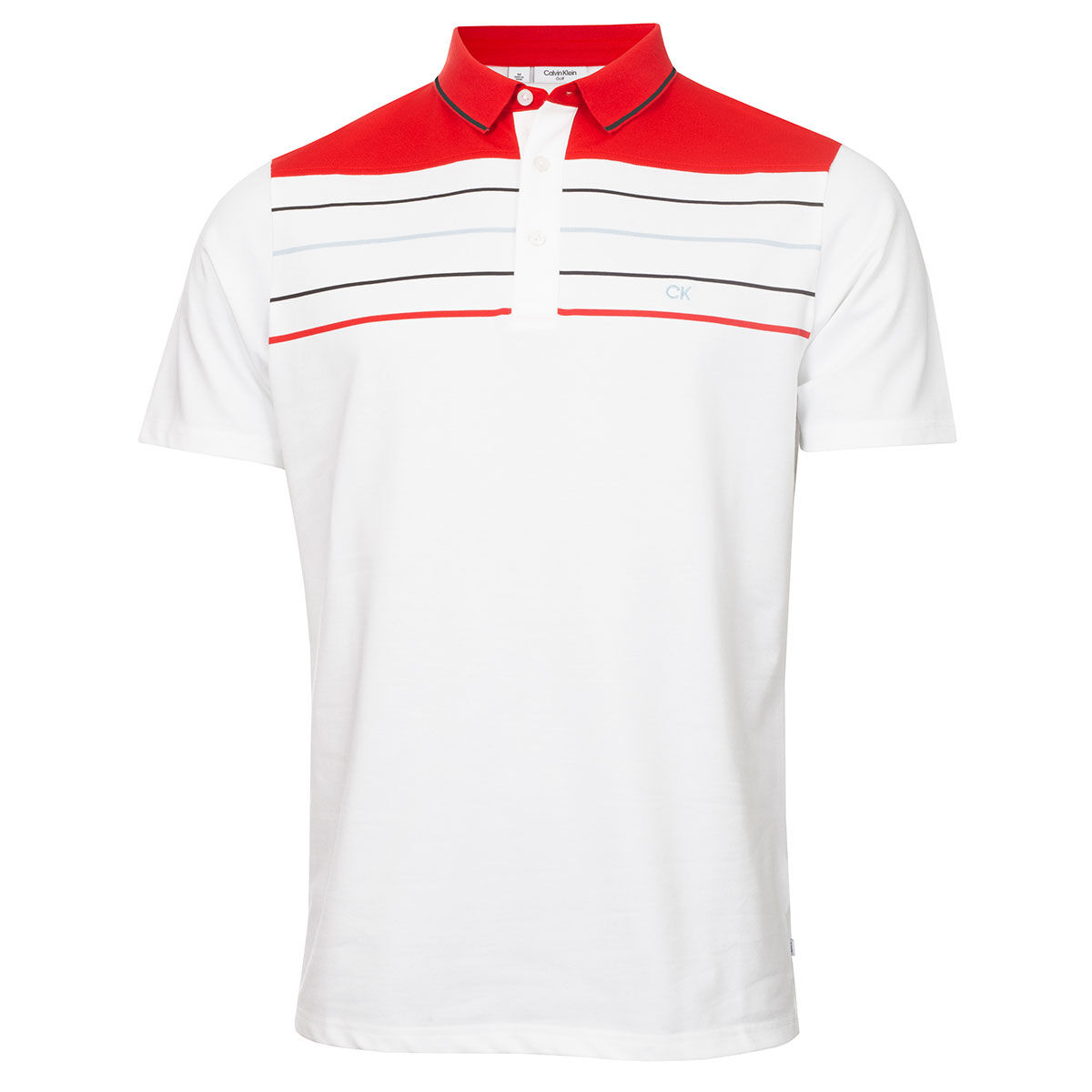 Image of Calvin Klein Pacific Grove Polo-Shirt Herren White/cardinal red Xl | Online Golf